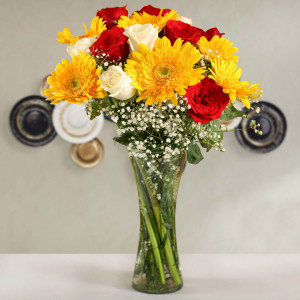 Mix Flowers In Vase